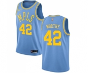 Youth Nike Los Angeles Lakers #42 James Worthy Swingman Blue Hardwood Classics NBA Jersey