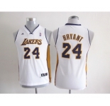 youth nba los angeles lakers #24 kobe bryant white[revolution 30 swingman]