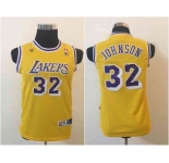 youth nba los angeles lakers #32 johnson yellow