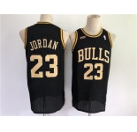 Adidas Men's Chicago Bulls #23 Michael Jordan Black Gold Retro Basketball Jersey