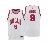 Men Chicago Bulls #9 Rajon Rondo Home White New Swingman Jersey