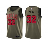 Men Nike Chicago Bulls #32 Kris Dunn Green Salute to Service NBA Swingman Jersey