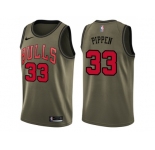 Men Nike Chicago Bulls #33 Scottie Pippen Green Salute to Service NBA Swingman Jersey