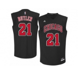 Men's Adidas Chicago Bulls #21 Jimmy Butler Authentic Black Fashion NBA Jersey
