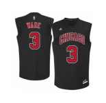 Men's Adidas Chicago Bulls #3 Dwyane Wade Authentic Black Fashion NBA Jersey