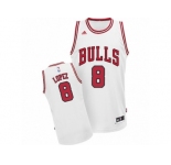 Men's Adidas Chicago Bulls #8 Robin Lopez Swingman White Home NBA Jersey