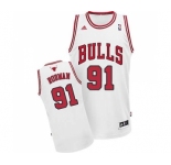 Men's Adidas Chicago Bulls #91 Dennis Rodman Swingman White Home NBA Jersey