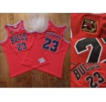 Men's Bulls #23 Michael Jordan Red Stitched 1993 Champions 2013 20th Anniversary Hardwood Classics Jersey