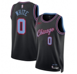 Men's Chicago Bulls #0 Coby White Black 2025-26 City Edition Swingman Stitched Basketball Jersey