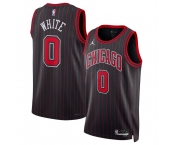 Men's Chicago Bulls #0 Coby White White 2024-25 City Edition Stitched Basketball Jersey