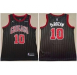 Men's Chicago Bulls #10 DeMar DeRozan Black Stitched Basketball Jersey