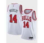 Men's Chicago Bulls #14 Matas Buzelis White 2024 Draft Association Edition Stitched Basketball Jersey