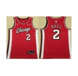 Men's Chicago Bulls  #2 Lonzo Ball 75th Anniversary Red Edition Swingman Stitched Basketball Jersey