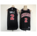 Men's Chicago Bulls #2 Lonzo Ball Black Stitched Basketball Jersey