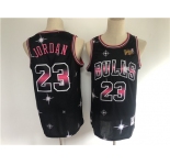 Men's Chicago Bulls #23 Michael Jordan Authentic Black starry Sky edition Basketball Jersey