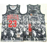 Men's Chicago Bulls #23 Michael Jordan Black Last Throw Swingman Jersey