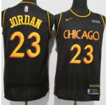 Men's Chicago Bulls #23 Michael Jordan Black Nike Swingman Basketball Jersey