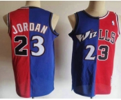 Men's Chicago Bulls #23 Michael Jordan Blue Red Two Tone Stitched Hardwood Classic Swingman Jerseys