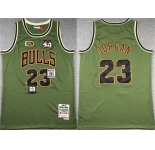 Men's Chicago Bulls #23 Michael Jordan Green 1997-98 Throwback Stitched Basketball Jersey