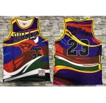 Men's Chicago Bulls #23 Michael Jordan Multi Color Hardwood Classics Soul Swingman Throwback Printed NBA Jersey