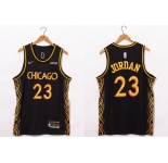 Men's Chicago Bulls #23 Michael Jordan NEW Black Nike 2021 Swingman City Edition Jersey