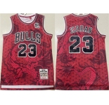 Men's Chicago Bulls #23 Michael Jordan Red 1997-98 Throwback Stitched Basketball Jersey