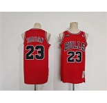 Men's Chicago Bulls #23 Michael Jordan Red Throwback Stitched Basketball Jersey