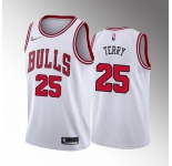 Men's Chicago Bulls #25 Dalen Terry White Stitched Basketball Jersey
