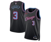 Men's Chicago Bulls #3 Josh Giddey Black 2025-26 City Edition Swingman Stitched Basketball Jersey