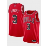 Men's Chicago Bulls #3 Josh Giddey Red Icon Edition Stitched Basketball Jersey