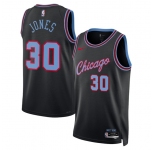 Men's Chicago Bulls #30 Tre Jones Black 2025-26 City Edition Swingman Stitched Basketball Jersey
