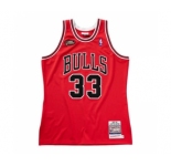 Men's Chicago Bulls #33 Scottie Pippen Red 1997-98 Finals Throwback Stitched Basketball Jersey