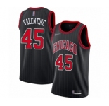 Men's Chicago Bulls #45 Denzel Valentine Swingman Black Finished Basketball Jersey - Statement Edition