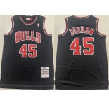 Men's Chicago Bulls #45 Michael Jordan Black 1994-95 Throwback Stitched Basketball Jersey