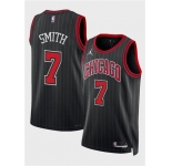 Men's Chicago Bulls #7 Jalen Smith Black 2024 Draft Statement Edition Stitched Basketball Jersey