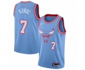 Men's Chicago Bulls #7 Toni Kukoc Authentic Blue Basketball Jersey - 2019-20 City Edition