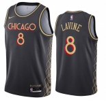 Men's Chicago Bulls #8 Zach LaVine Black Basketball Jersey 2020-2021 City Edition