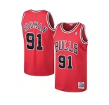 Men's Chicago Bulls #91 Dennis Rodman Mitchell & Ness 1997-1998 Hardwood Classics Jersey - Red