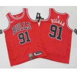 Men's Chicago Bulls #91 Dennis Rodman Red 2019 Nike Swingman Printed NBA Jersey