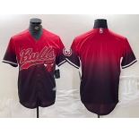 Men's Chicago Bulls Blank Red Black Stitched Baseball Jersey
