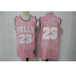 Men's Mitchell and Ness Chicago Bulls #23 Michael Jordan Pink Throwback Basketball Jersey