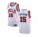 Men's Nike Chicago Bulls #15 Chandler Hutchison Swingman White NBA Jersey - Association Edition