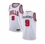 Men's Nike Chicago Bulls #9 Antonio Blakeney Swingman White NBA Jersey - Association Edition
