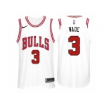 Nike NBA Chicago Bulls #3 Dwyane Wade Jersey 2017-18 New Season White Jersey