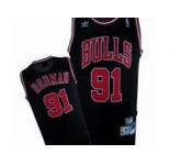nba Chicago Bulls #91 Rodman Black