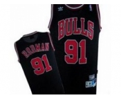 nba Chicago Bulls #91 Rodman Black