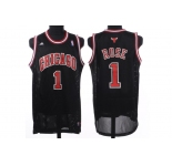 nba chicago bulls #1 rose black (fans edition)