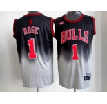 nba chicago bulls #1 rose black-gery