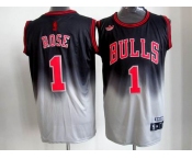 nba chicago bulls #1 rose black-gery