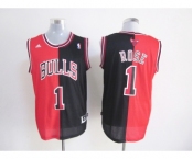 nba chicago bulls #1 rose black-red[strip][revolution 30 swingman]